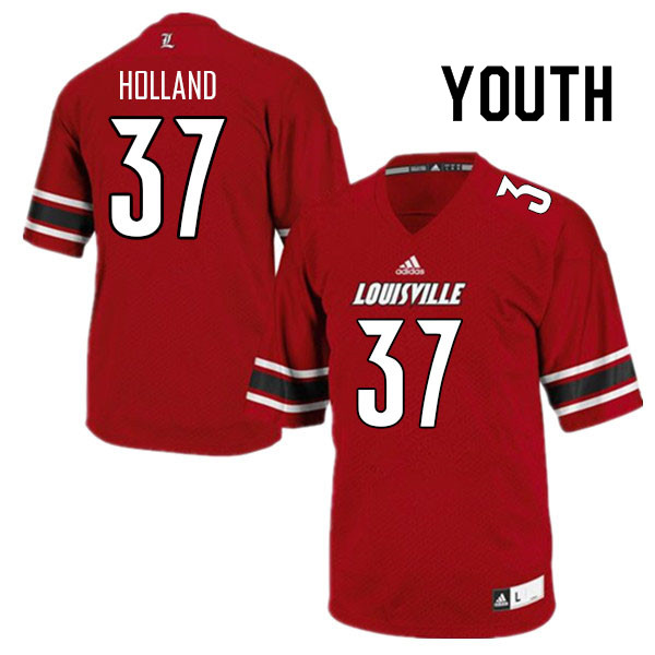 Youth #37 Austin Holland Louisville Cardinals College Football Jerseys Sale-Red - Click Image to Close